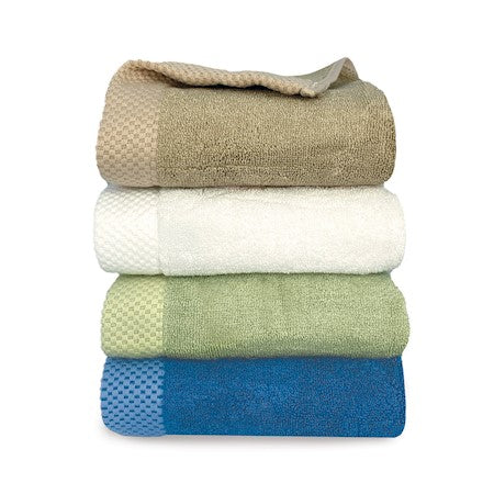 Luxury BAMBOO Hand Towel 2Pack - Super Absorbent Plush Loop, Mildew and Bacteria Resistant, Stay Fresher Longer - Indigo