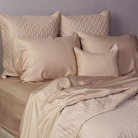 100% BAMBOO Quilted Euro Sham - Ultra-Soft, Hypoallergenic, Gentle on Hair and Skin - Perfect Size to Comfortable Read or Work in Bed - Champagne