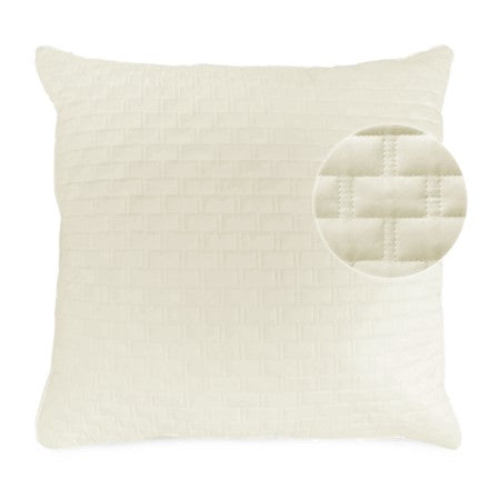 100% BAMBOO Quilted Euro Sham - Comfortable All Night Long for Better Sleep - Gentle on Hair and Skin - Ivory