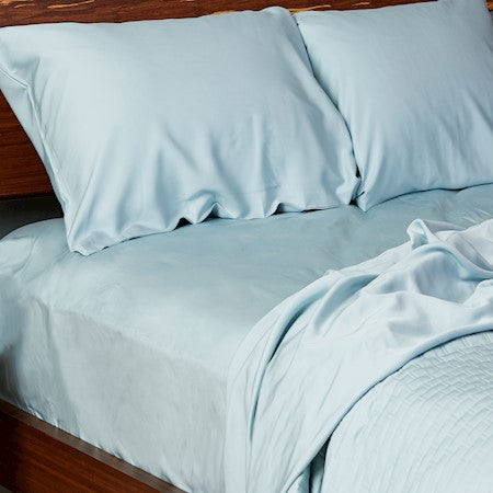 100% BAMBOO Sheet Set - Smooth, Breathable Pillow Cases Sets - Fibers Wick Moisture from Skin - Sky