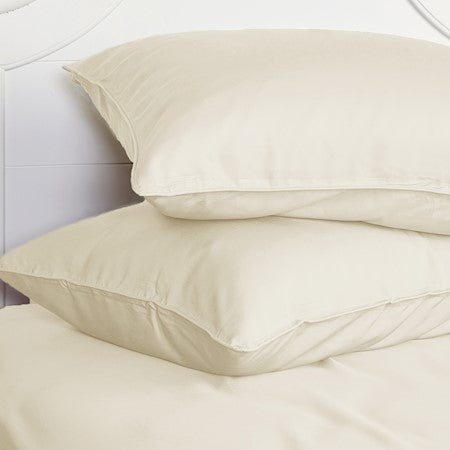 BAMBOO Standard Shams - 100% Viscose from Bamboo Pillowcase Sets - Quality Hypoallergenic Bedsheet Sets - Ivory