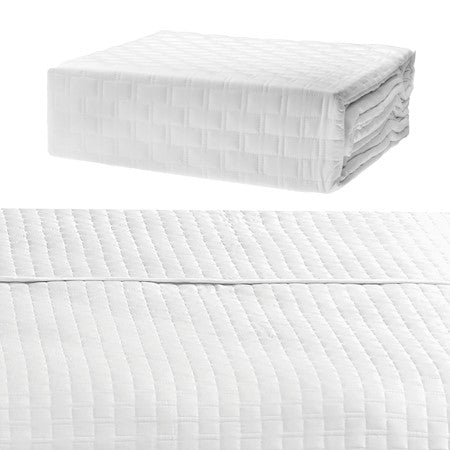 100% BAMBOO Quilted Coverlet - Elegant Way to Dress-up Bedroom, Hypoallergenic Keep Warm Without Overheating - White