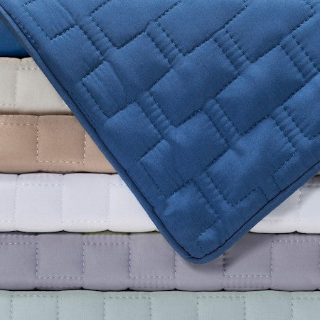 100% BAMBOO Quilted Euro Sham - Soft and Comfortable for Better Sleep - Quality, Keeps your Linens fresher Longer - Indigo
