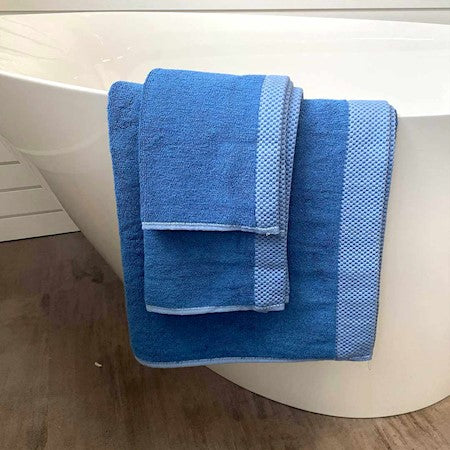 Luxury BAMBOO Towel Set 8Pcs - Resistant to Mildew, Bacteria and Odors, 100% Cotton Towels - Extra Gentle for Skin & Hair - Indigo