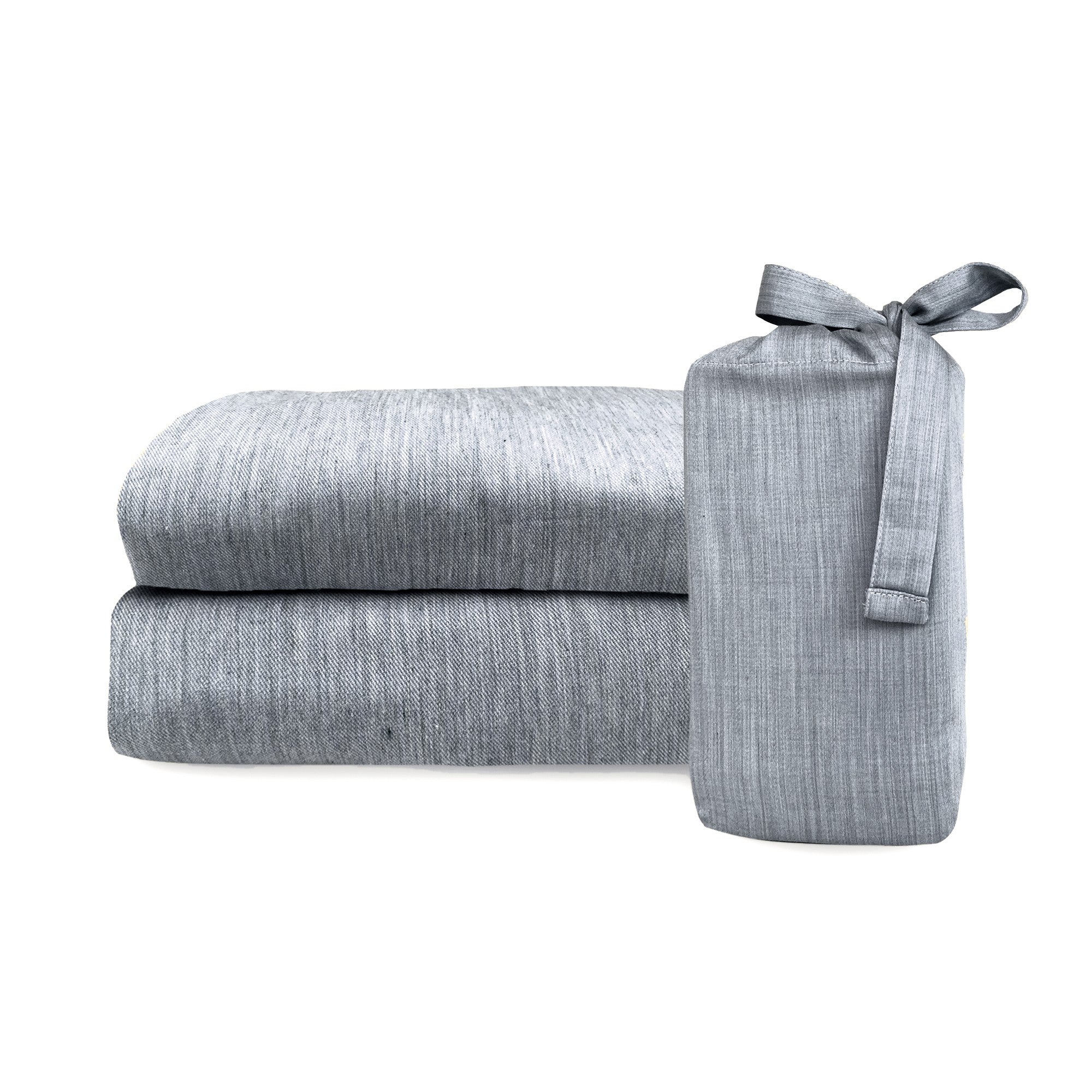 MELANGE Bamboo Pillowcase Sets - Rich, Cozy and Comfortable Pillow Cover Sets For Better Sleep - Silver