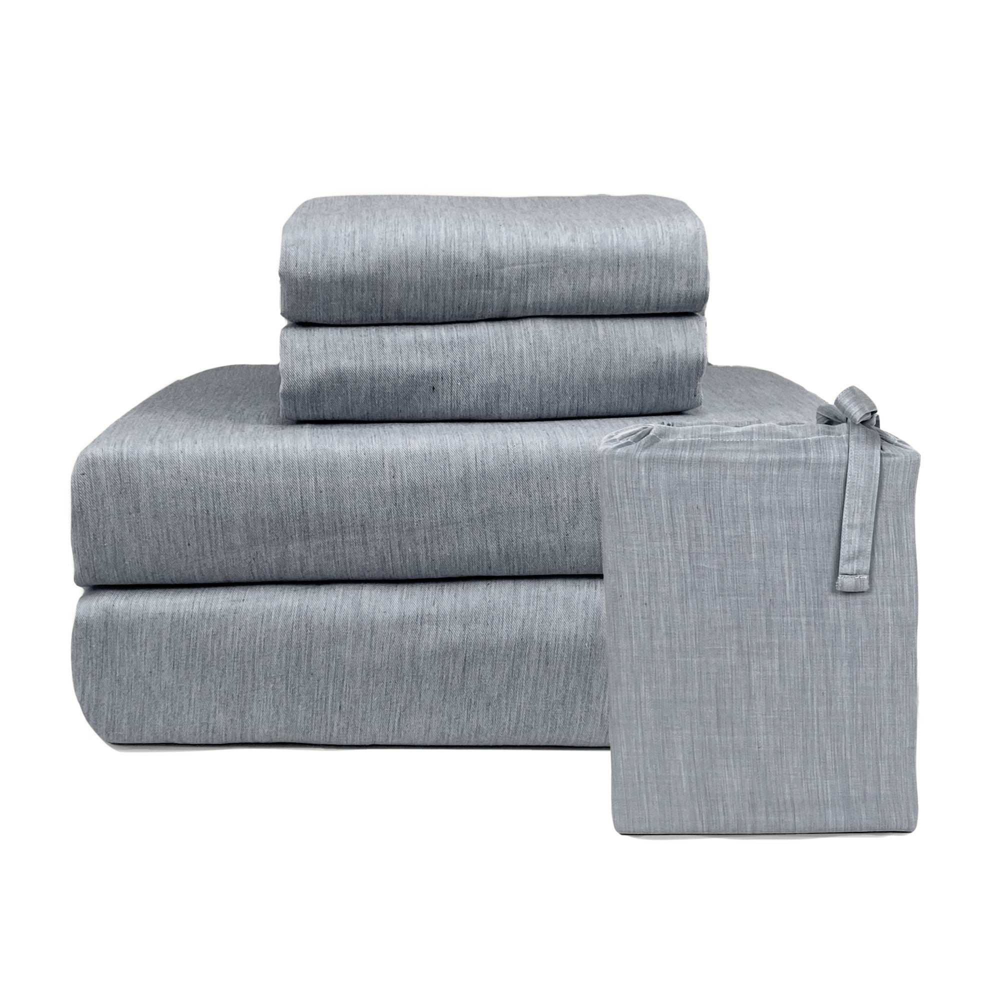 MELANGE Bamboo Sheet Sets -  Cuddle-Worthy, Comfortable For Better Sleep, Quality and Hypoallergenic Bed Cover Sets - Silver