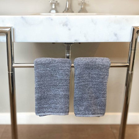 MELANGE Bamboo Hand Towel 2pack - Fresh, Clean, Dry off Quickly and Super Absorbent Bath Towel Sets - Charcoal