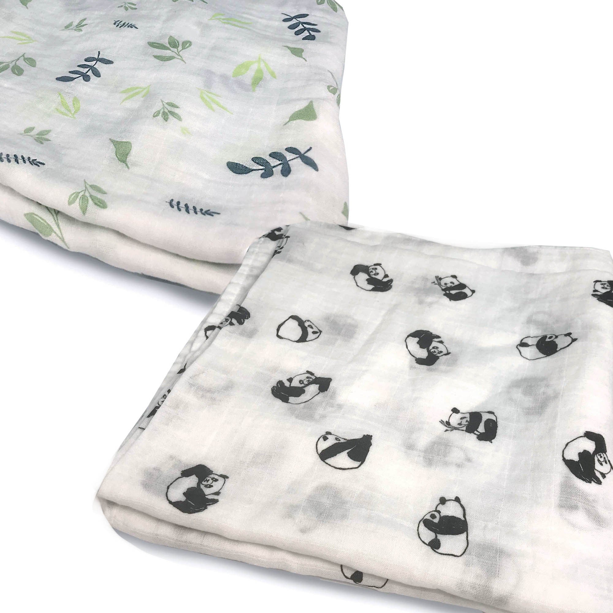 BAMBOO Muslin Swaddle - Silky-Soft, Hypoallergenic and Breathable, Baby Feel Secure - Organically made from Bamboo - Panda