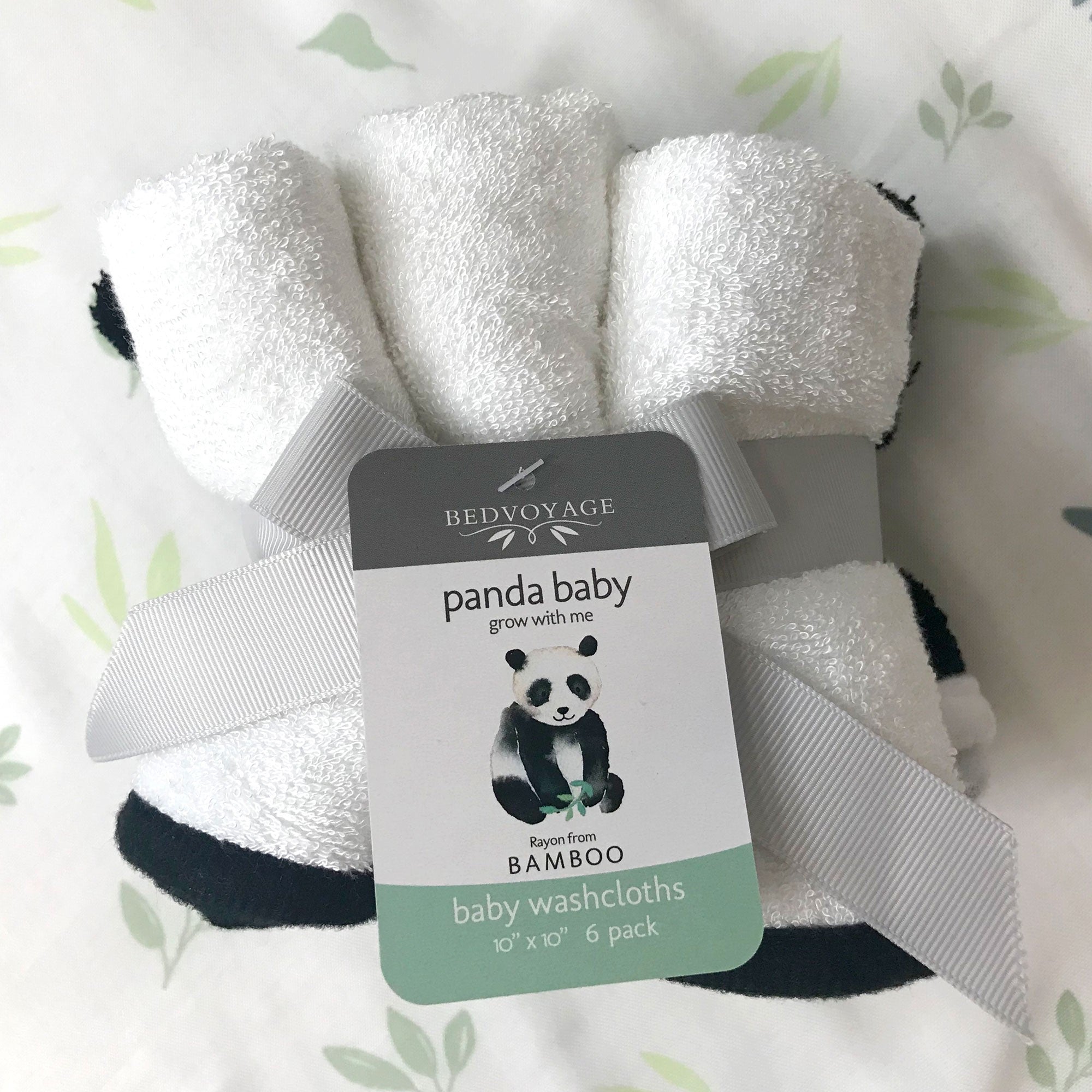 BAMBOO Baby Washcloths 6Pcs -Quick-Dry Baby Washcloths, Resistant to Bacteria, Odors and Mildew - White/Black